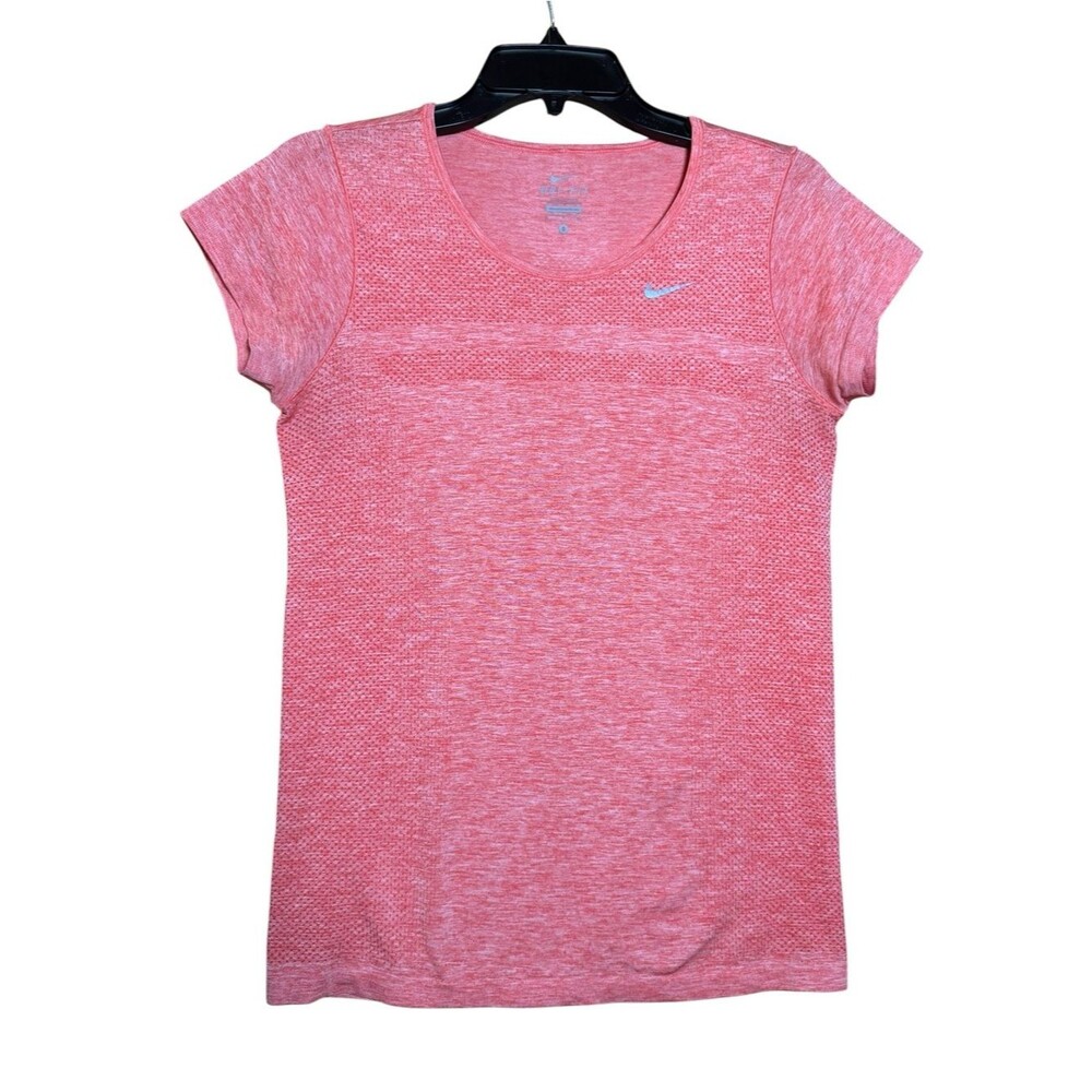 Nike Dri-FIT Knit Women's Short Sleeved Pink Running Top w/ Reflective Areas M